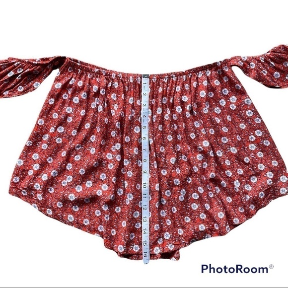 Elodie Off The Shoulder Floral Red Top | L - Picture 4 of 6